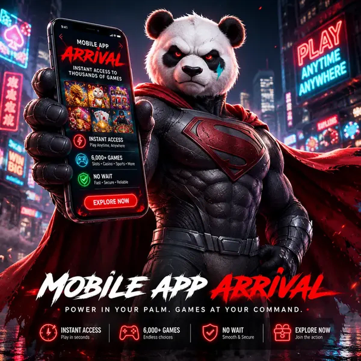 Aplicación móvil Bruno Casino brillando en pantalla de smartphone con acceso instantáneo a juegos